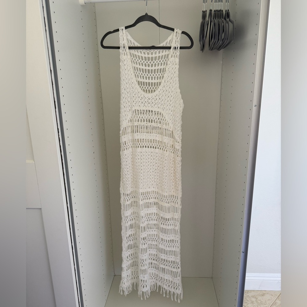 Zara - White Crochet Maxi Dress
